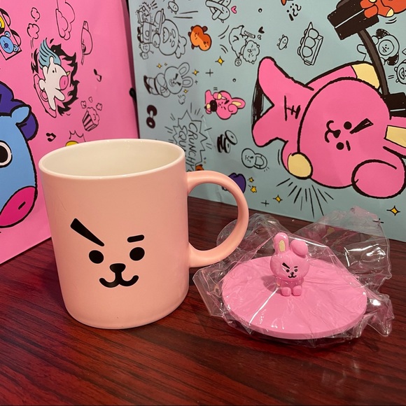 Line Friends BTS BT21 Cup Cover Ceramics Mug Set - Picture 2 of 3